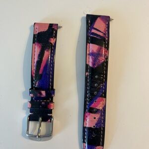 Authentic Michele Pink, Purple & Black Abstract Watch Band